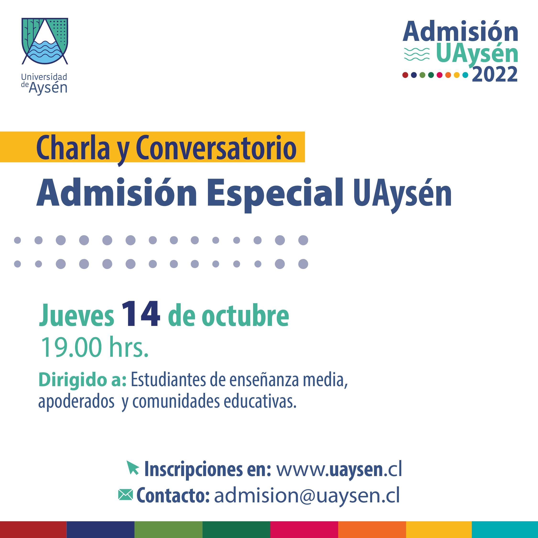 Charla y Conversatorio Virtual Admisión Especial UAysén