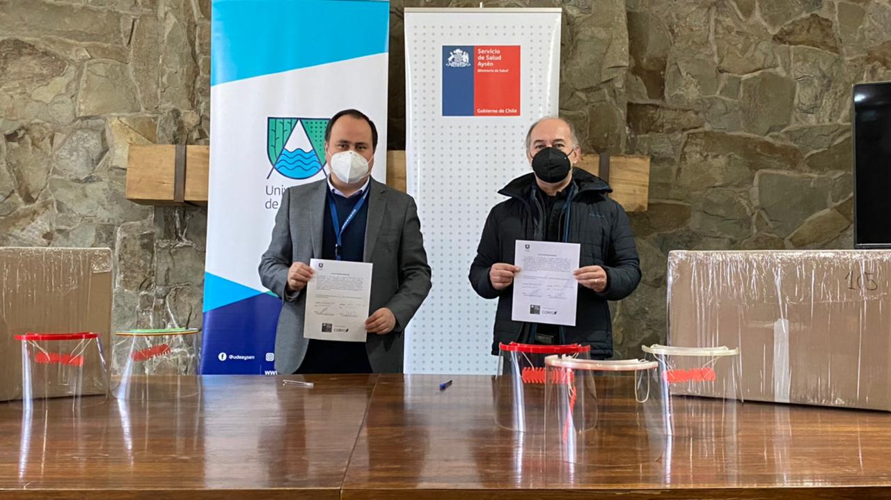 Fablab de la UAysén entregó 2.000 escudos faciales a distintas instituciones de la región